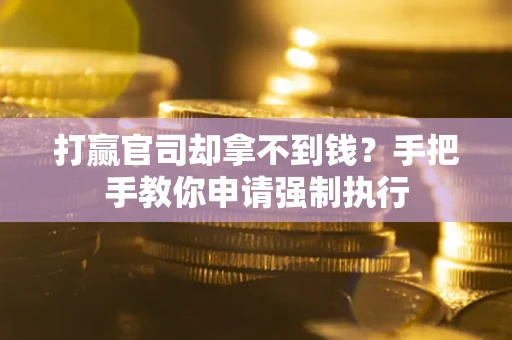 济南打赢官司却拿不到钱？手把手教你申请强制执行