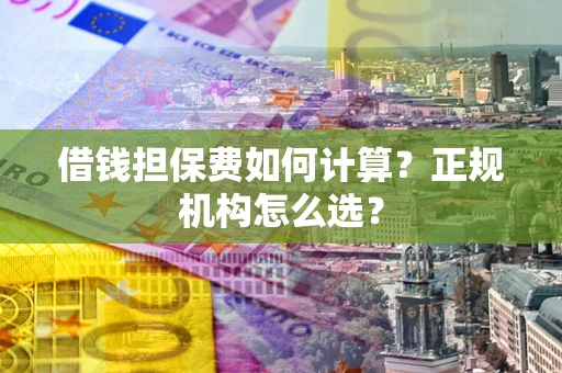 济南借钱担保费如何计算？正规机构怎么选？
