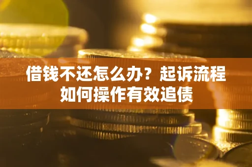 济南借钱不还怎么办？起诉流程如何操作有效追债