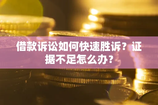 济南借款诉讼如何快速胜诉？证据不足怎么办？